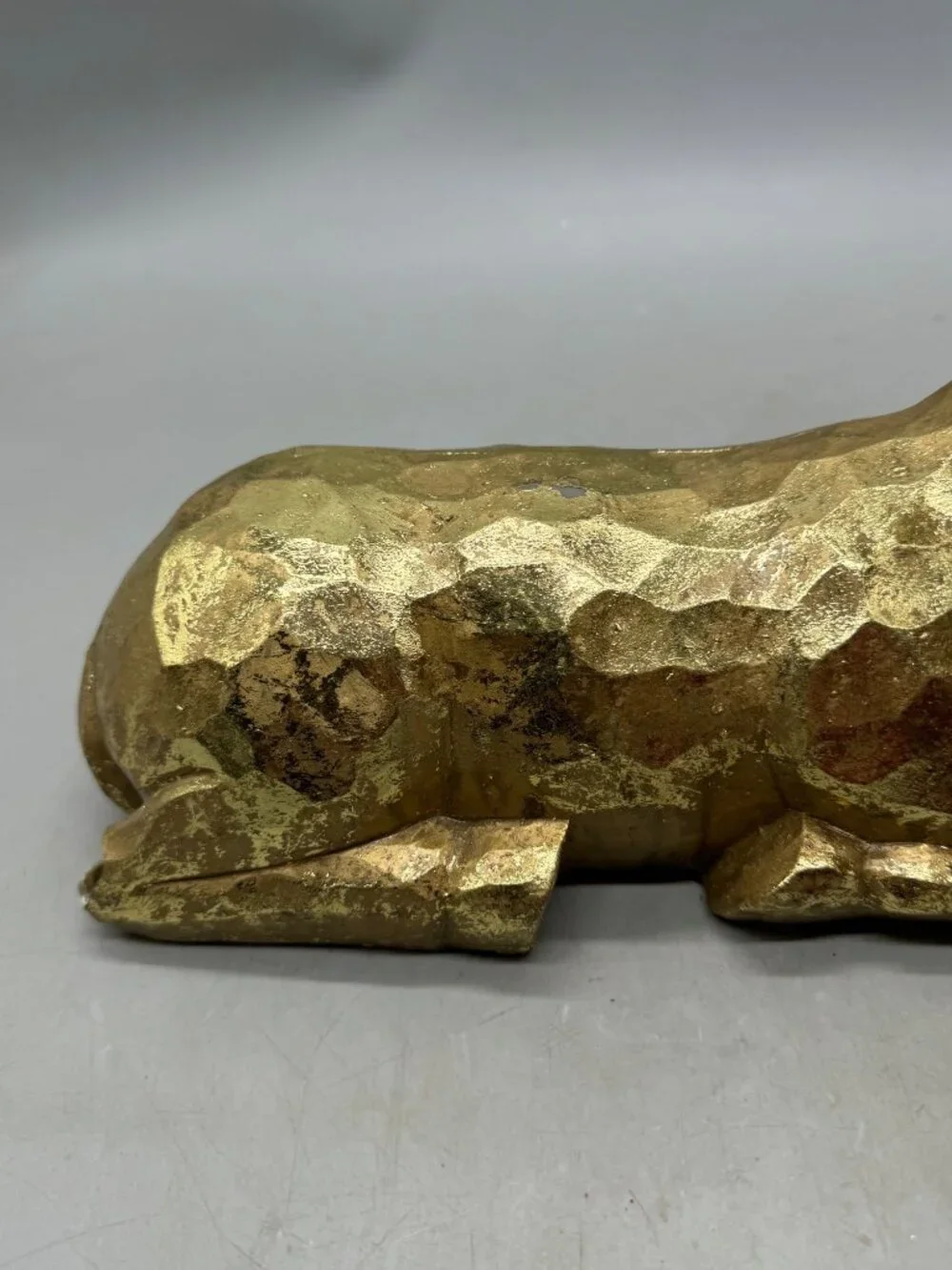 Holiday Gold Foil Textured Reindeer Stag Deer Figurine Sculpture 12